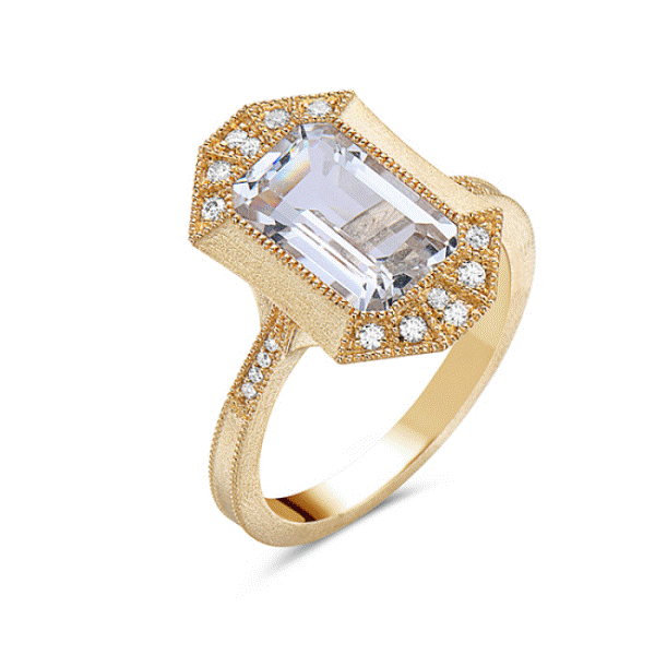 14k Yellow Gold  White Quartz Ring Dickinson Jewelers Dunkirk, MD