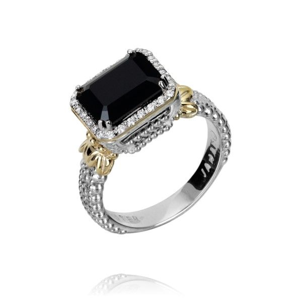 14k Yellow Gold and Sterling Silver Black Onyx Ring Dickinson Jewelers Dunkirk, MD