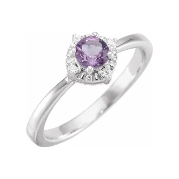 Sterling Silver Amethyst Halo Ring Dickinson Jewelers Dunkirk, MD