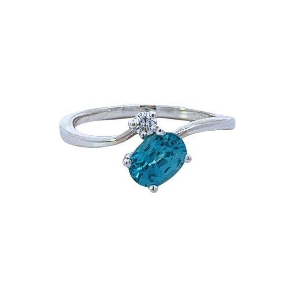 Sterling Silver Blue Zircon and Diamond Ring Dickinson Jewelers Dunkirk, MD
