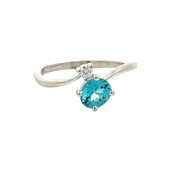 Sterling Silver Blue Zircon and Diamond Ring Dickinson Jewelers Dunkirk, MD