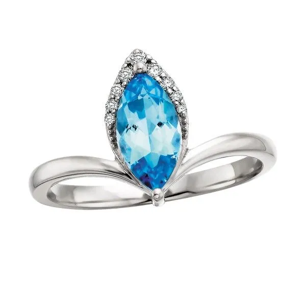10k White Gold Blue Topaz Ring Dickinson Jewelers Dunkirk, MD
