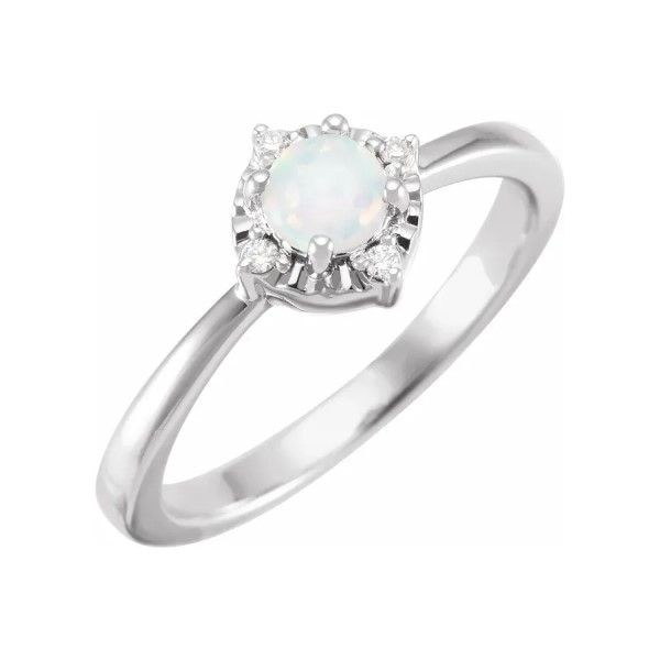 Sterling Silver Opal Halo Ring Dickinson Jewelers Dunkirk, MD
