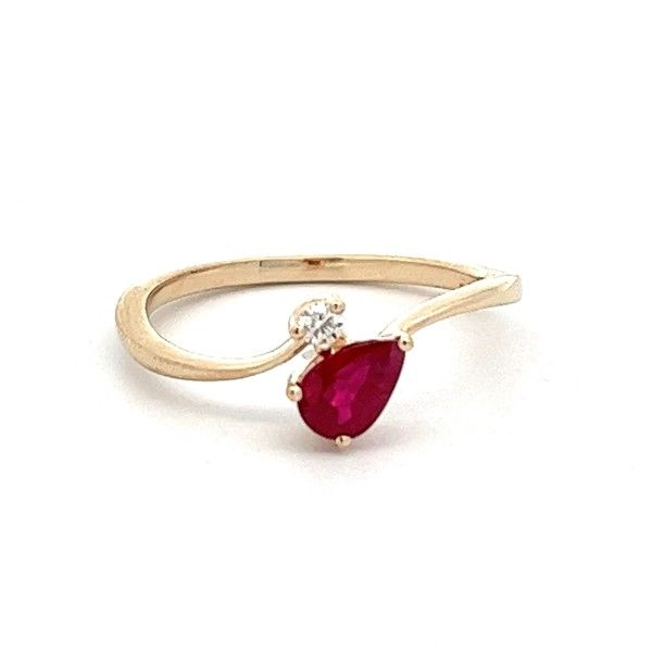 14k Yellow Gold Ruby Bypass Ring Dickinson Jewelers Dunkirk, MD