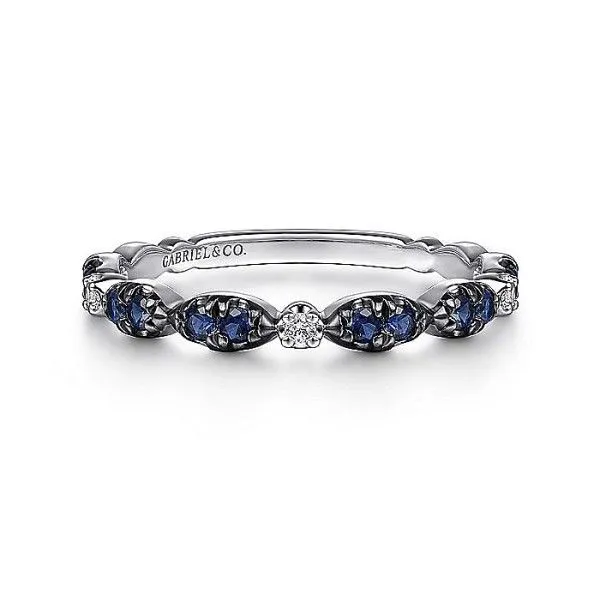 14k White Gold Sapphire Stacking Band Dickinson Jewelers Dunkirk, MD