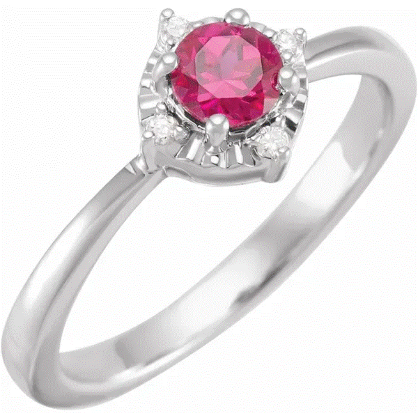 Sterling Silver Ruby Halo Ring Dickinson Jewelers Dunkirk, MD