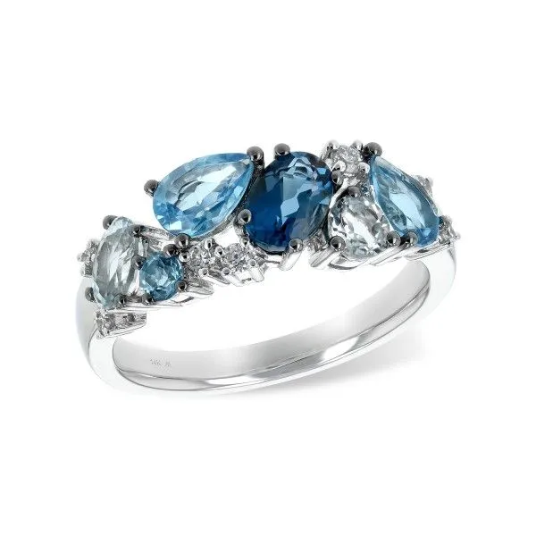 14k White Gold Blue Topaz Band Dickinson Jewelers Dunkirk, MD