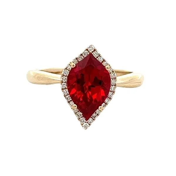 14k Yellow Gold  Created Ruby Ring Dickinson Jewelers Dunkirk, MD