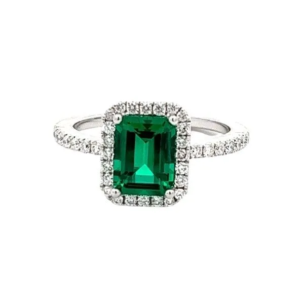 14k White Gold Created Emerald Ring Dickinson Jewelers Dunkirk, MD