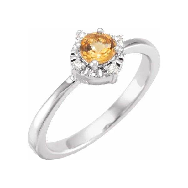 Sterling Silver Citrine Halo Ring Dickinson Jewelers Dunkirk, MD