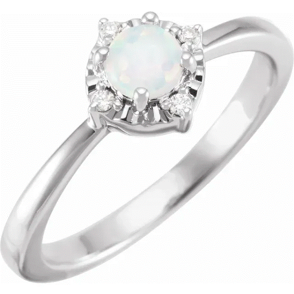 Sterling Silver Opal Halo Ring Dickinson Jewelers Dunkirk, MD