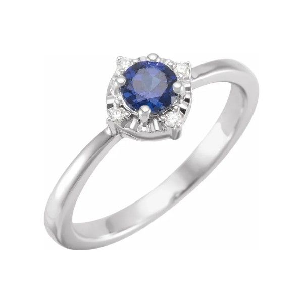 Sterling Silver Sapphire Halo Ring Dickinson Jewelers Dunkirk, MD