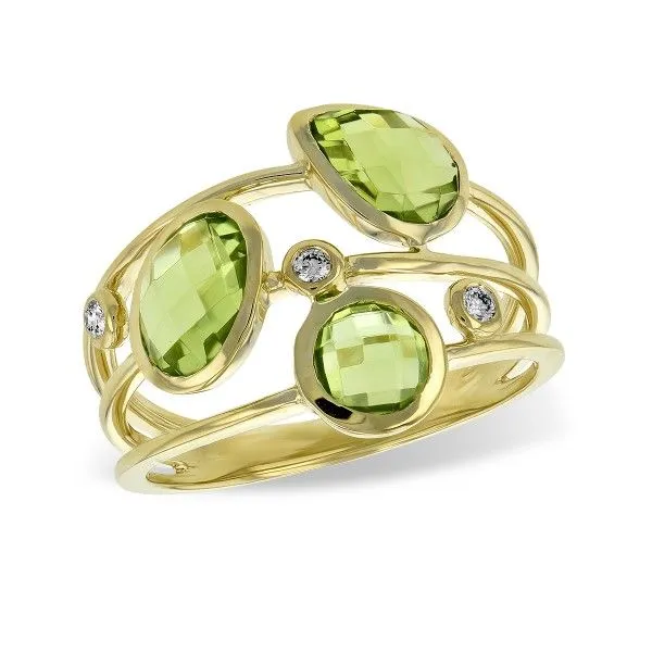 14k Yellow Gold Peridot And Diamond Ring Dickinson Jewelers Dunkirk, MD