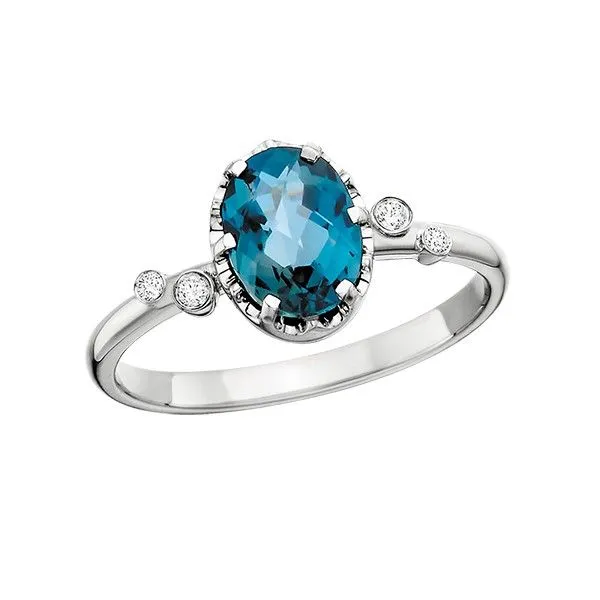 10k White Gold London Blue Topaz Ring Dickinson Jewelers Dunkirk, MD