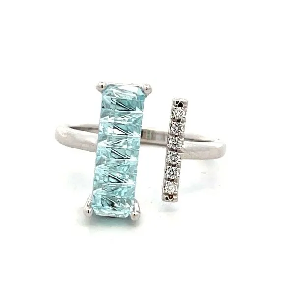 14Kt White Gold ZigZag Aquamarine Fashion Ring Dickinson Jewelers Dunkirk, MD