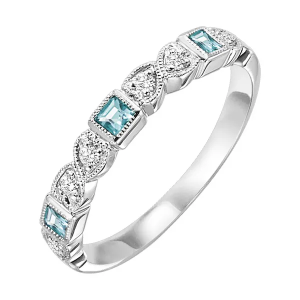 10Kt White Diamond and Blue Topaz Stackable Ring Dickinson Jewelers Dunkirk, MD