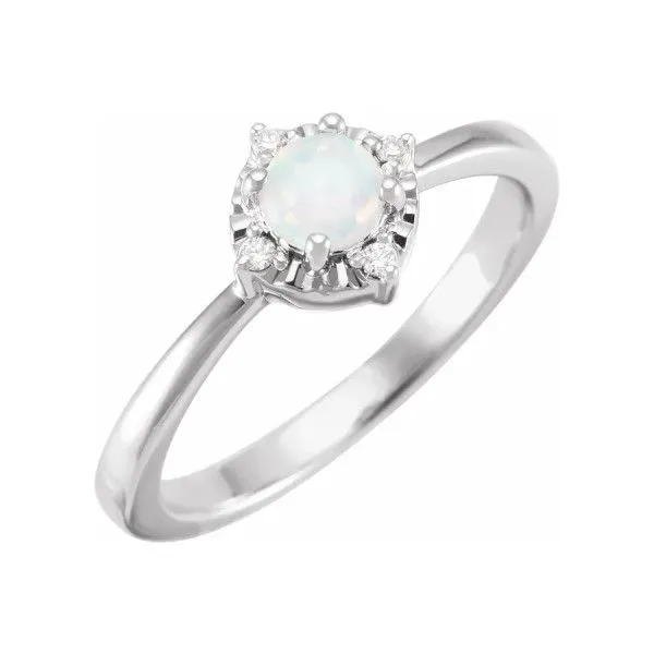 Sterling Silver Opal Halo Ring Dickinson Jewelers Dunkirk, MD
