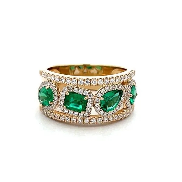 14K Yellow Gold Emerald and Diamond Ring Dickinson Jewelers Dunkirk, MD