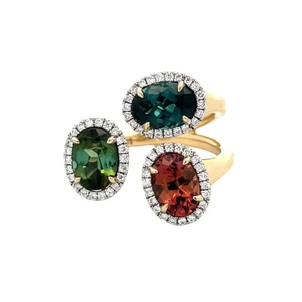 14Kt Multi Color Tourmaline and Diamond Open Fashion Ring Dickinson Jewelers Dunkirk, MD