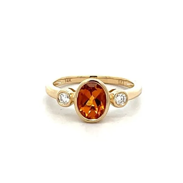 14K Yellow Oval Citrine Bezel Set Fashion Ring Dickinson Jewelers Dunkirk, MD