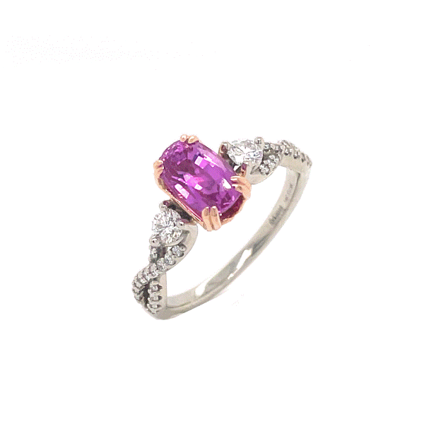 14k White-Rose Gold Pink Sapphire Ring Dickinson Jewelers Dunkirk, MD