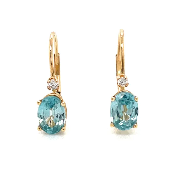 14k Yellow Gold Blue Zircon Earrings Dickinson Jewelers Dunkirk, MD