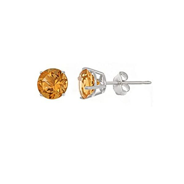 14k White Gold Citrine Stud Earrings Dickinson Jewelers Dunkirk, MD