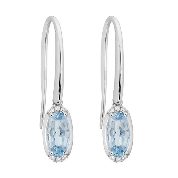 14k White Gold Aquamarine Dangle Earrings Dickinson Jewelers Dunkirk, MD