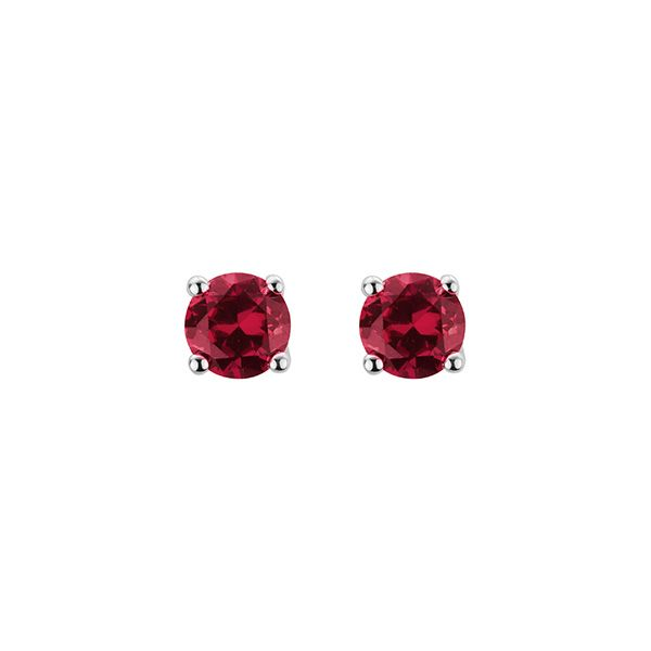 14k White Gold Lab-Created Ruby Stud Earrings Dickinson Jewelers Dunkirk, MD