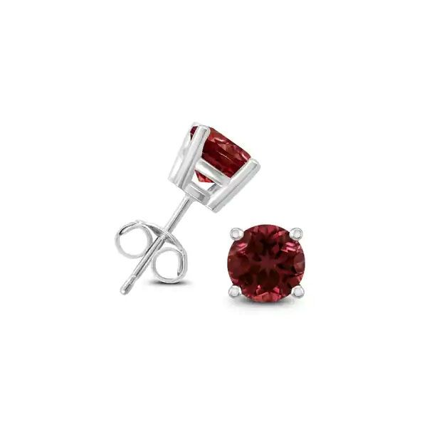 14k White Gold Garnet Stud Earrings Dickinson Jewelers Dunkirk, MD