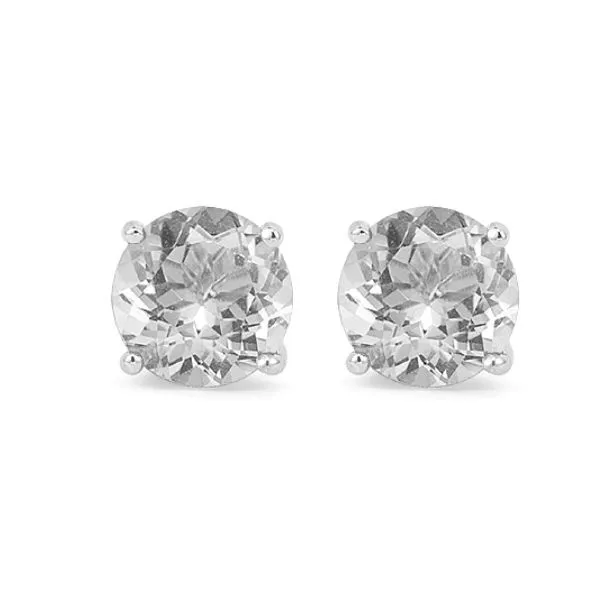 14k White Gold White Topaz Stud Earrings Dickinson Jewelers Dunkirk, MD