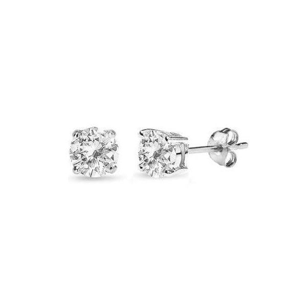 14k White Gold White Topaz Stud Earrings Dickinson Jewelers Dunkirk, MD