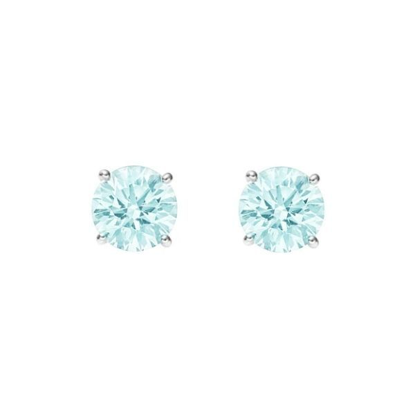 14k White Gold Blue Topaz Stud Earrings Dickinson Jewelers Dunkirk, MD