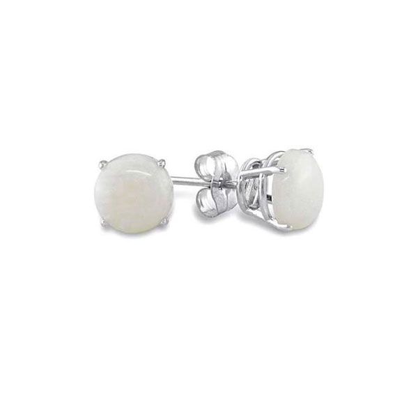14k White Gold Opal Stud Earrings Dickinson Jewelers Dunkirk, MD