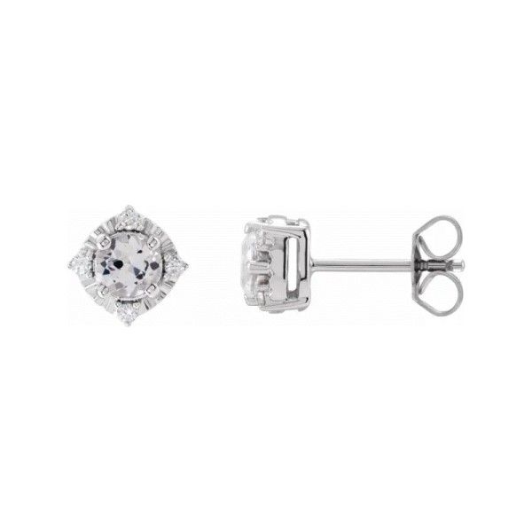 Sterling Silver White Sapphire Halo Earrings Dickinson Jewelers Dunkirk, MD