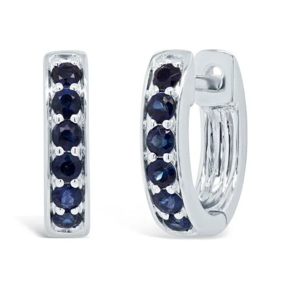 White sapphire huggie earrings Outlet