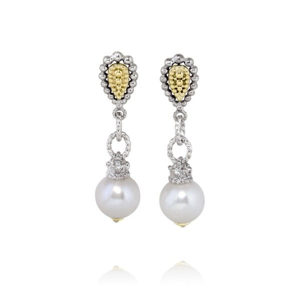 14k Yellow Gold and Sterling Silver Pearl Earrings Dickinson Jewelers Dunkirk, MD