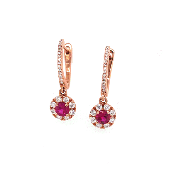 14k Rose Gold Ruby Earrings Dickinson Jewelers Dunkirk, MD