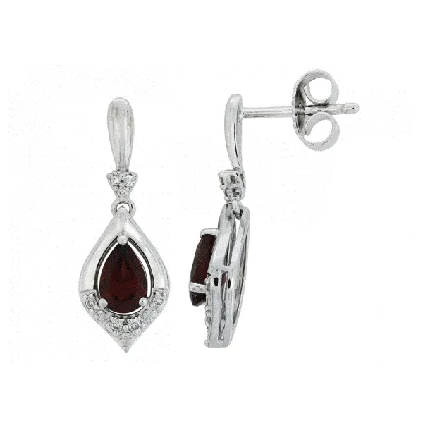 14k White Gold Garnet Earrings Dickinson Jewelers Dunkirk, MD