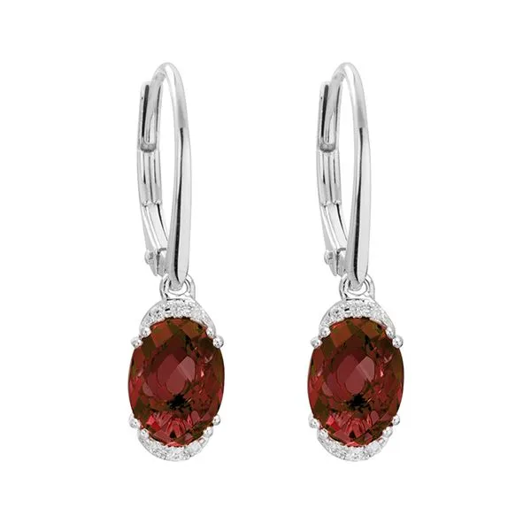 14k White Gold Garnet Earrings Dickinson Jewelers Dunkirk, MD