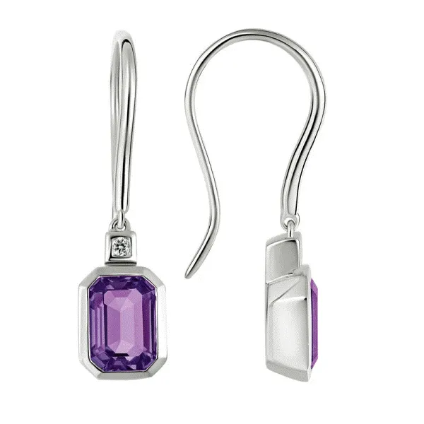 14k White Gold Amethyst Earrings Dickinson Jewelers Dunkirk, MD
