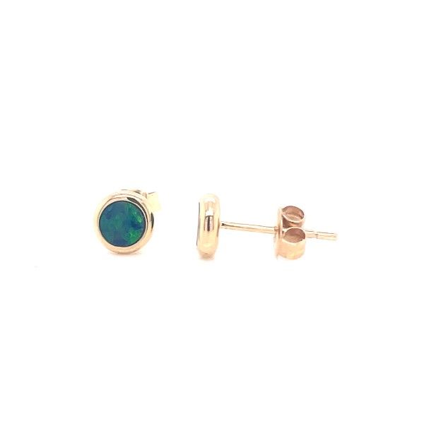 14k Yellow Gold Opal Doublet Earrings Dickinson Jewelers Dunkirk, MD