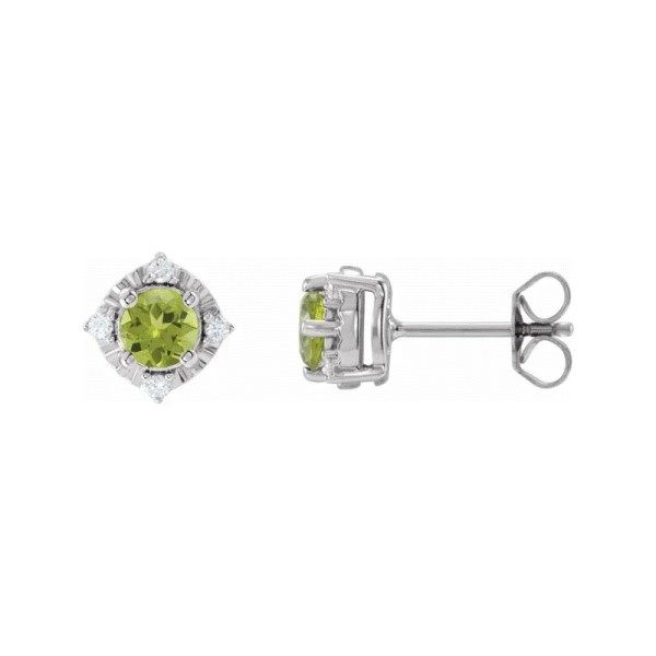 Sterling Silver Peridot Halo Earrings Dickinson Jewelers Dunkirk, MD