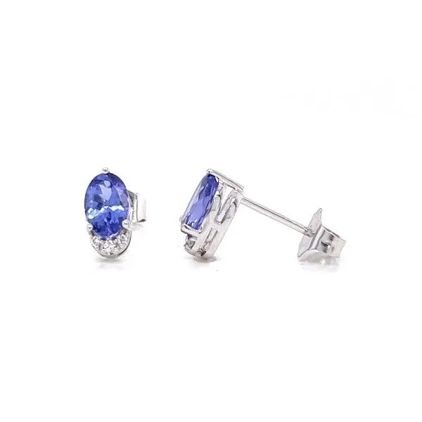 White Gold Tanzanite Earrings Dickinson Jewelers Dunkirk, MD