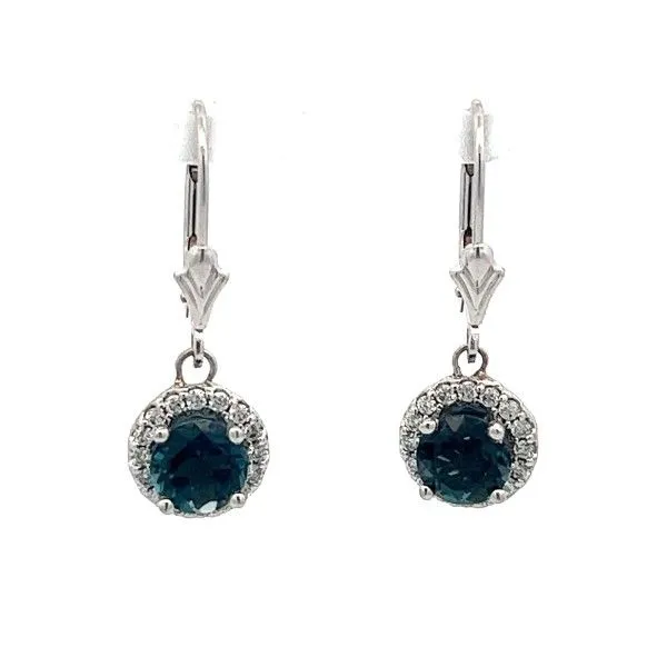 14k White Gold London Blue Topaz Earrings Dickinson Jewelers Dunkirk, MD