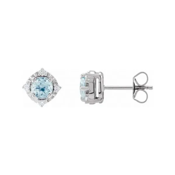 Sterling Silver Sky Blue Topaz Halo Earrings Dickinson Jewelers Dunkirk, MD