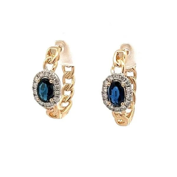 14k Yellow Gold Sapphire Hoop Earrings Dickinson Jewelers Dunkirk, MD