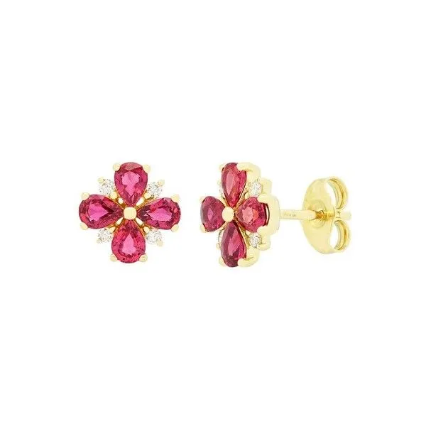 14k Yellow Gold Ruby Earrings Dickinson Jewelers Dunkirk, MD