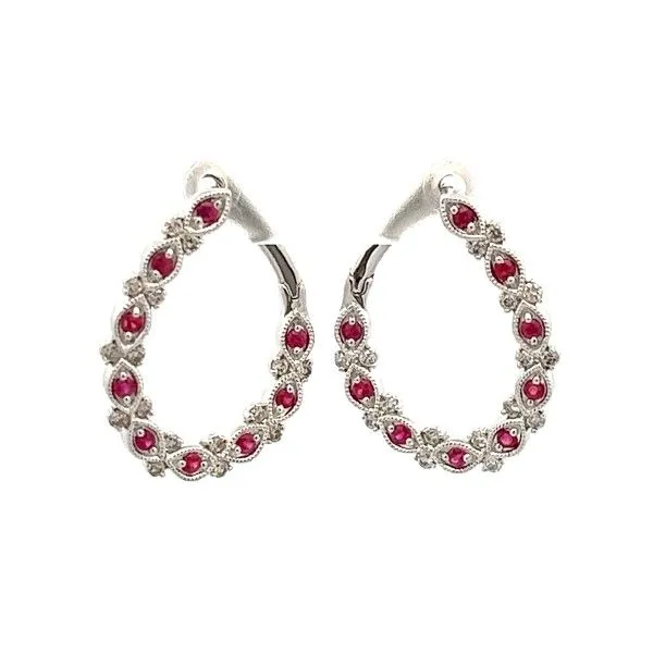 14k White Gold Ruby Earrings Dickinson Jewelers Dunkirk, MD