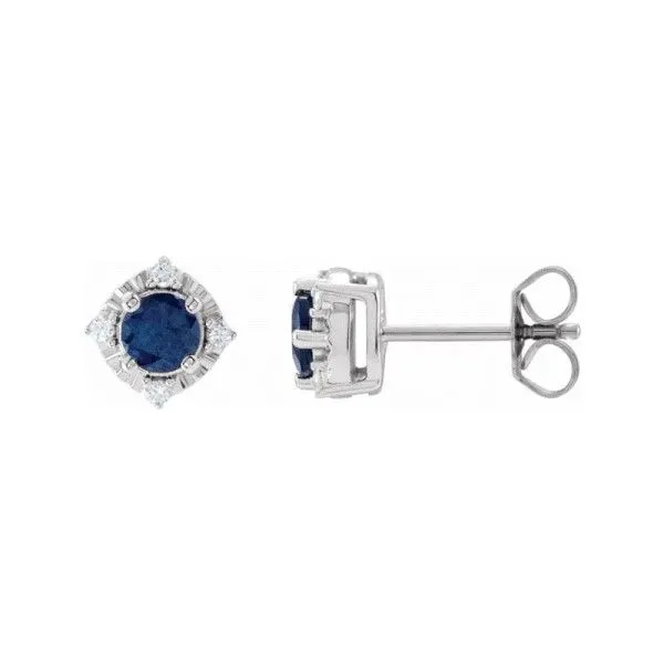 Sterling Silver Sapphire Halo Earrings Dickinson Jewelers Dunkirk, MD